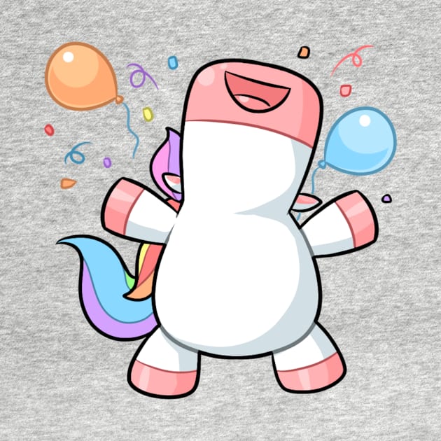 kawaii unicorn celebrating by Japanese Designs